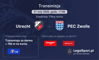 Utrecht - PEC Zwolle gdzie oglądać? (21.02)