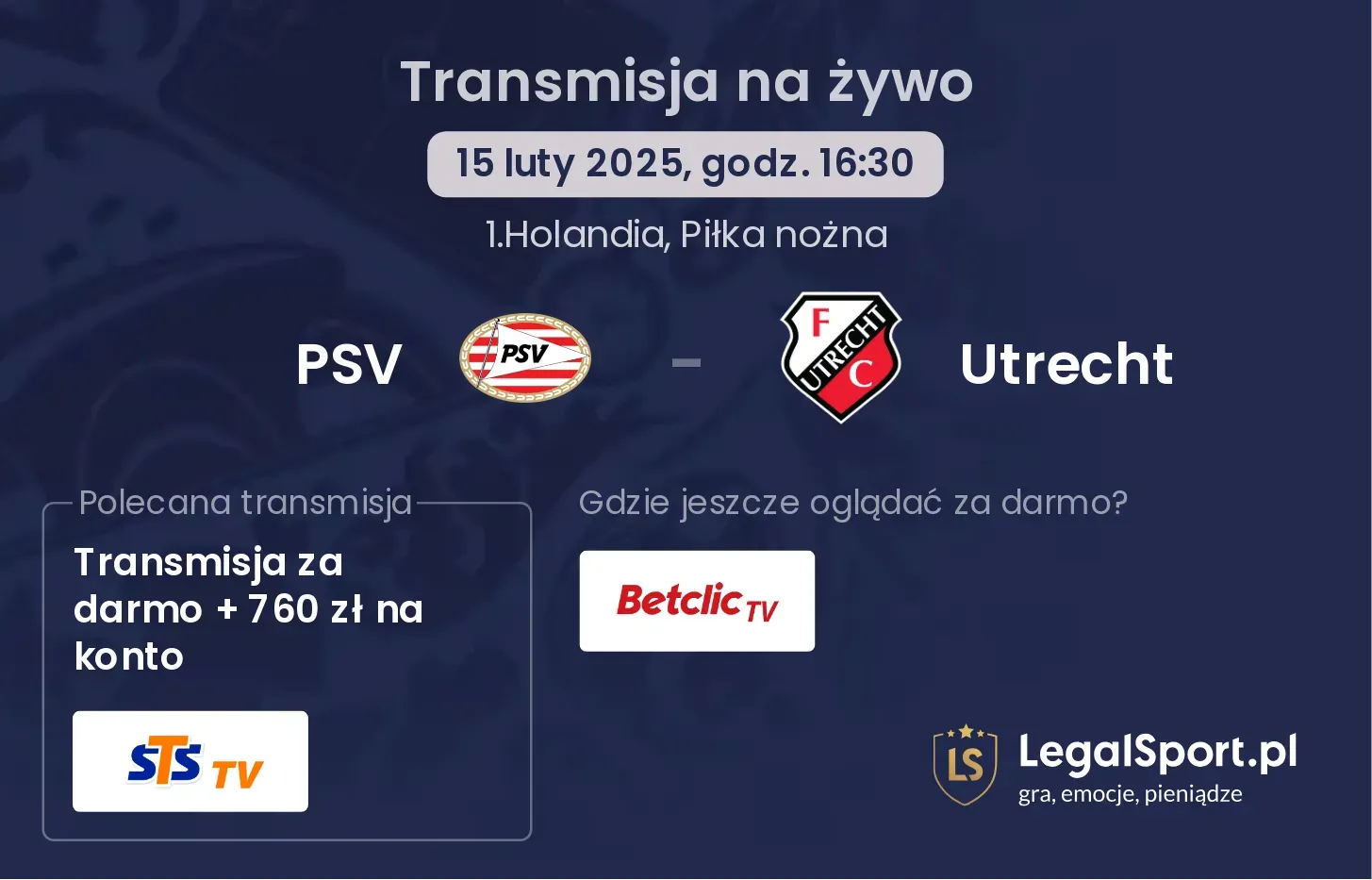 PSV - Utrecht gdzie oglądać?