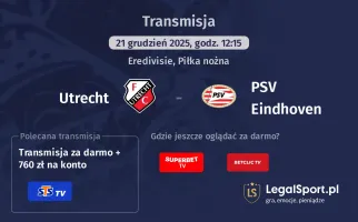 Utrecht - PSV Eindhoven gdzie oglądać? (21.12)