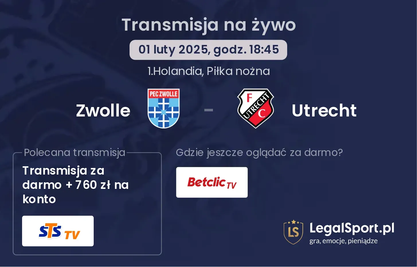 Zwolle - Utrecht gdzie oglądać?