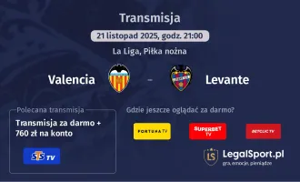 Valencia - Levante gdzie oglądać? (21.11)