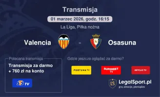 Valencia - Osasuna gdzie oglądać? (01.03)