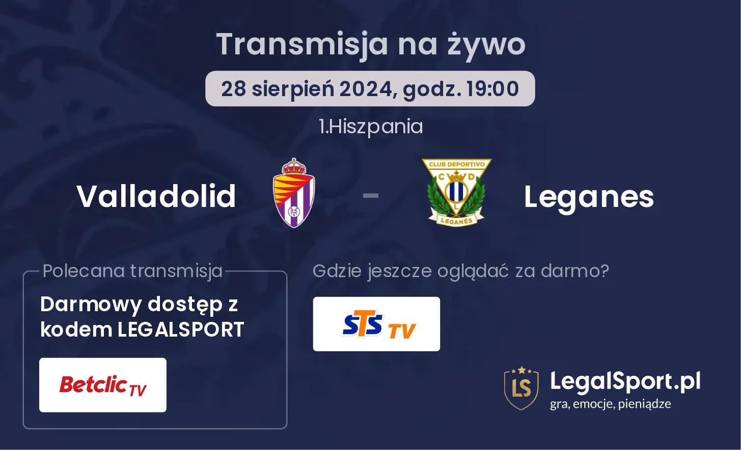 Valladolid - Leganes gdzie oglądać? 28.08, godz. 19:00