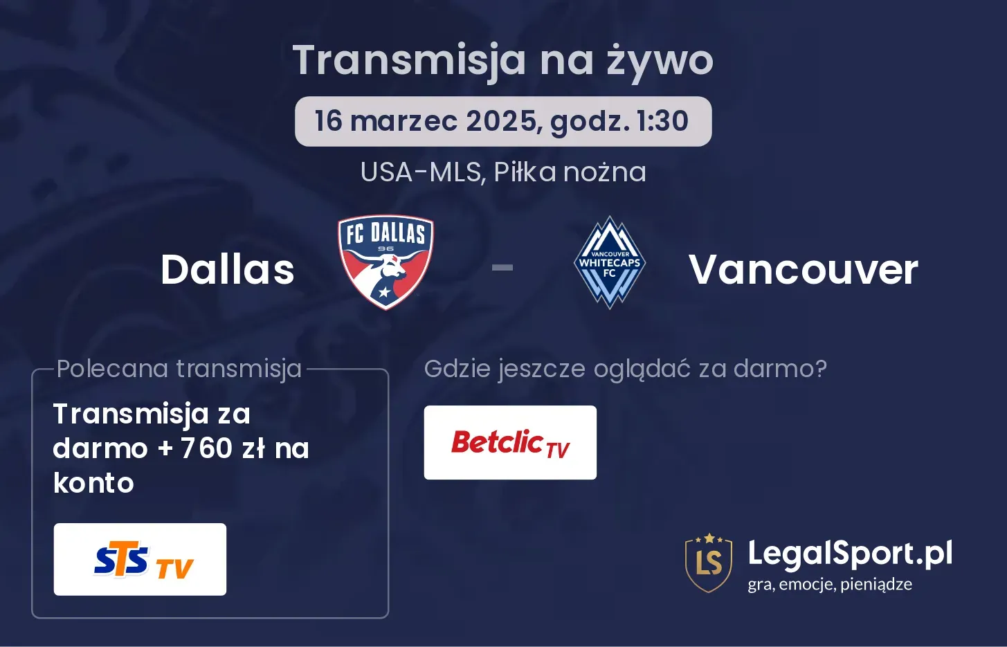 Dallas - Vancouver gdzie oglądać?