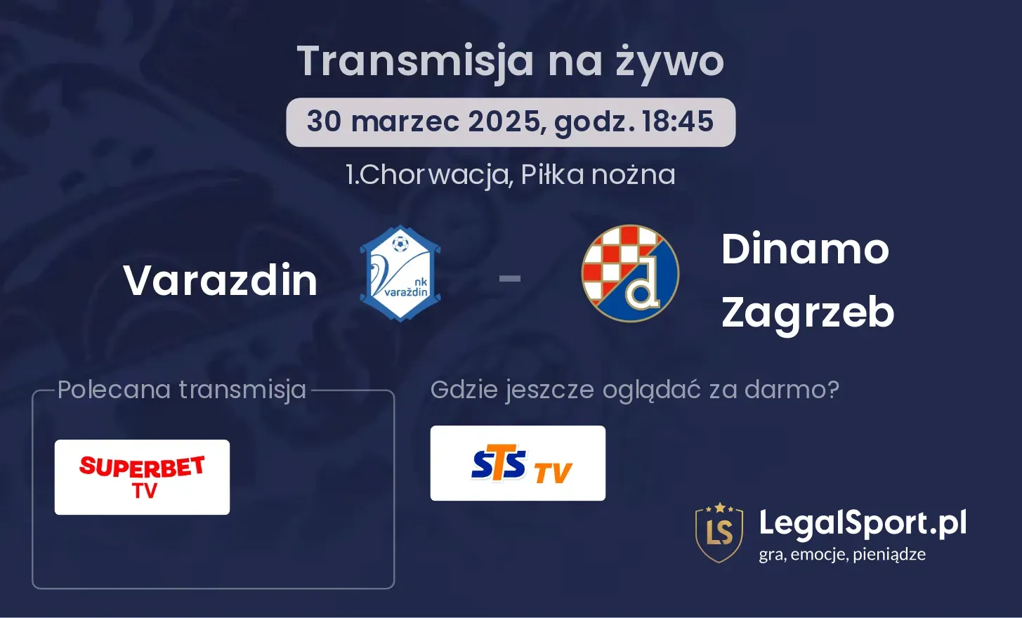 Varazdin - Dinamo Zagrzeb gdzie oglądać?