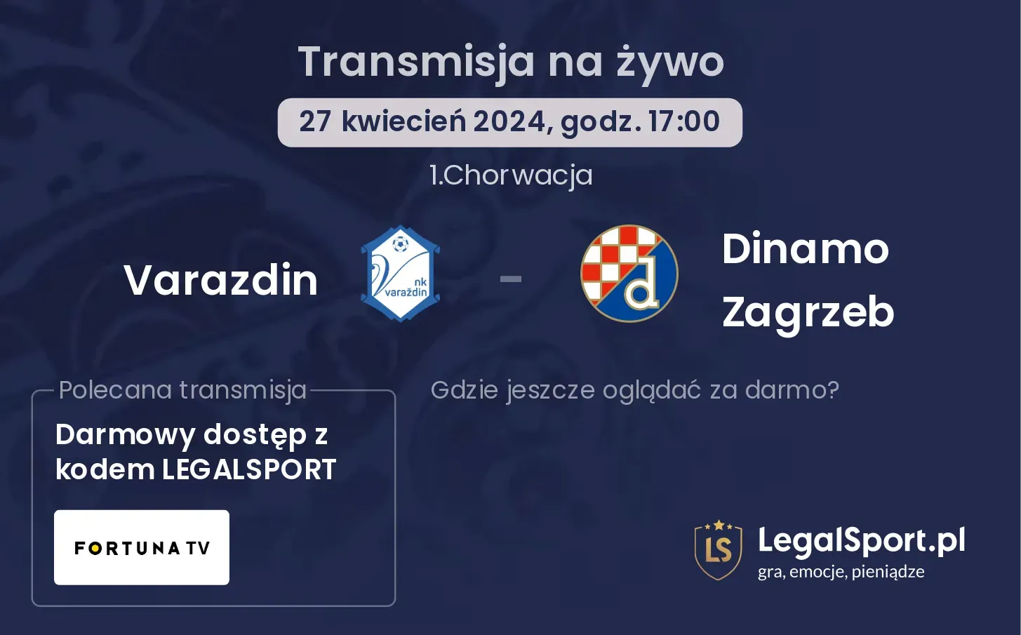 Varazdin - Dinamo Zagrzeb transmisja na żywo