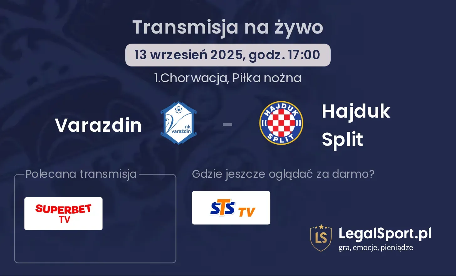 Varazdin - Hajduk Split transmisja na żywo