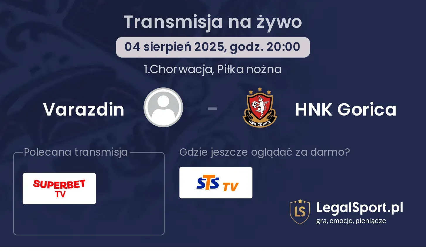 Varazdin - HNK Gorica transmisja na żywo