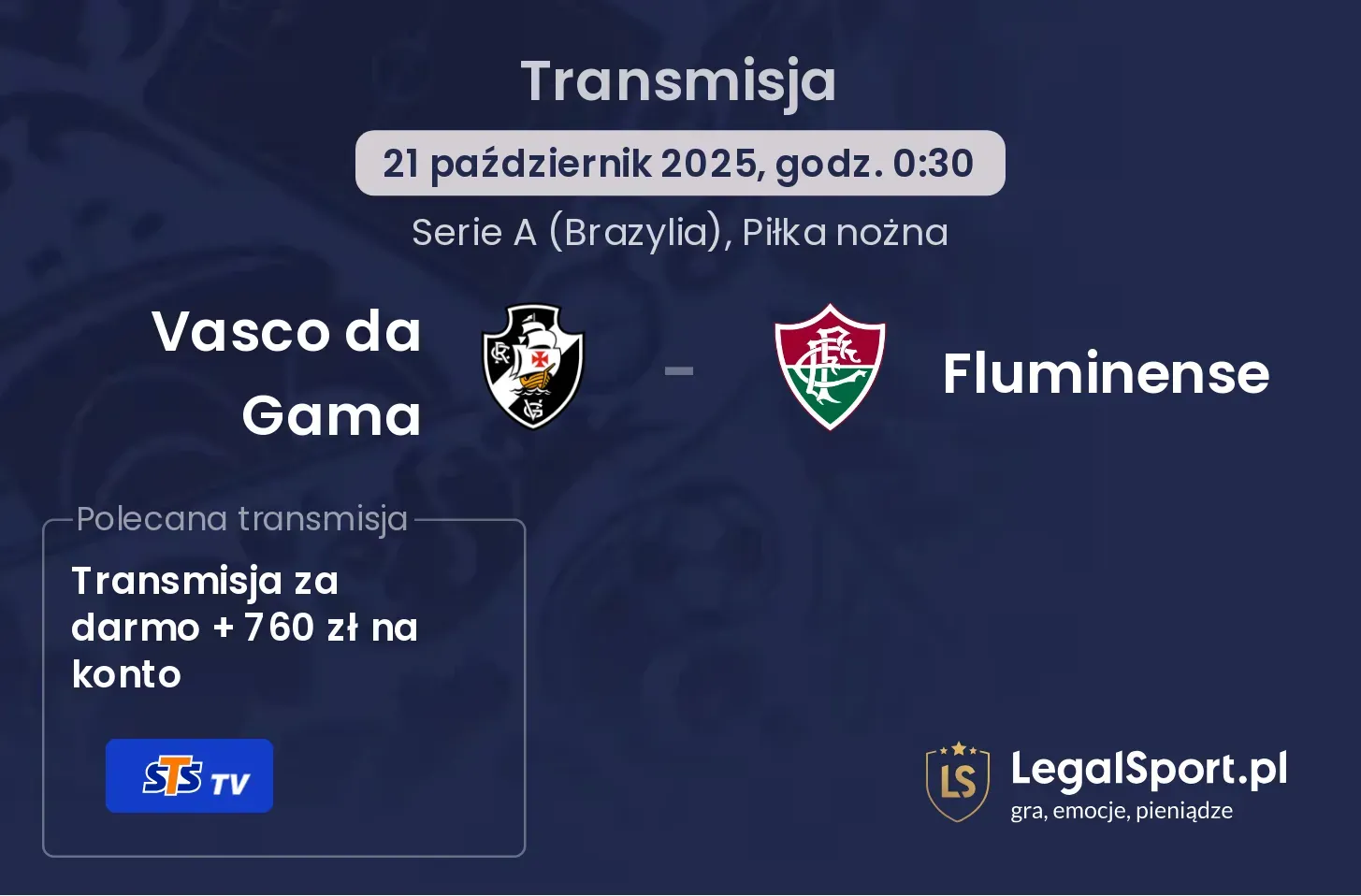 Vasco da Gama - Fluminense Transmisje