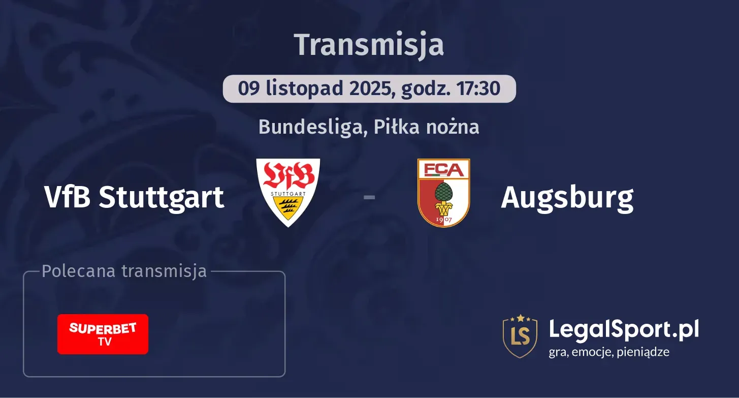 VfB Stuttgart - Augsburg Transmisje