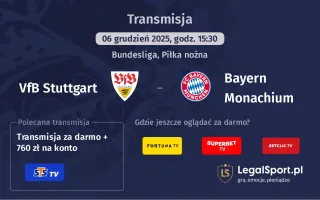 VfB Stuttgart - Bayern Monachium gdzie oglądać? (06.12)