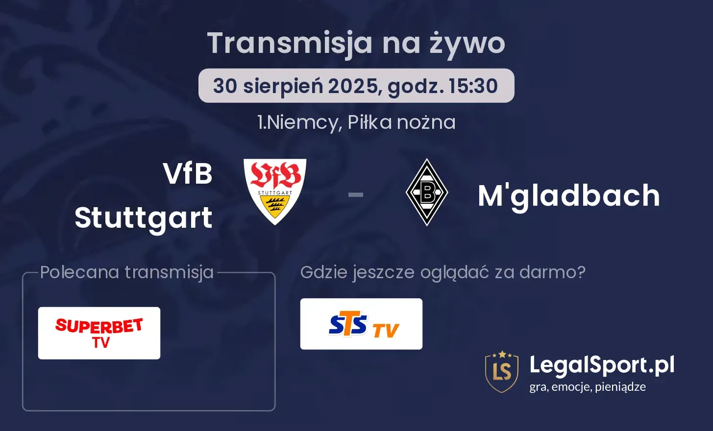 VfB Stuttgart - M'gladbach transmisja na żywo
