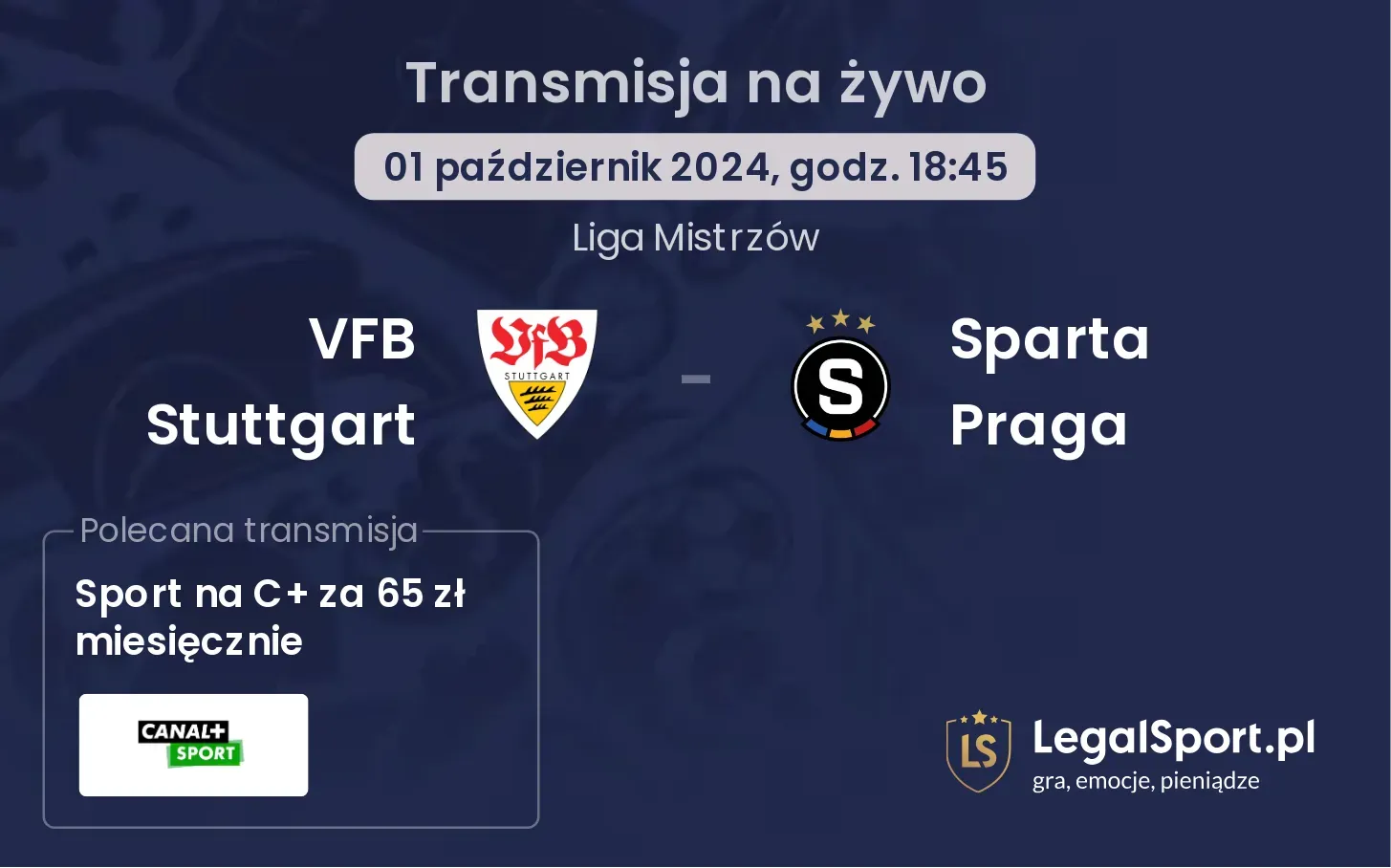 VFB Stuttgart - Sparta Praga gdzie oglądać? 01.10, godz. 18:45