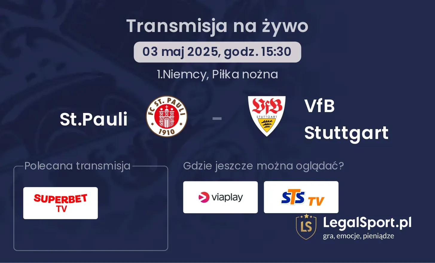 St.Pauli - VfB Stuttgart gdzie oglądać?