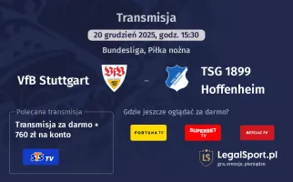 VfB Stuttgart - TSG 1899 Hoffenheim gdzie oglądać? (20.12)