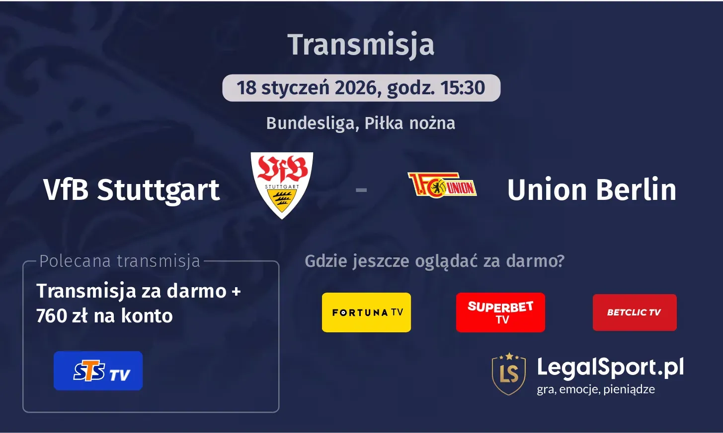 VfB Stuttgart - Union Berlin Transmisje