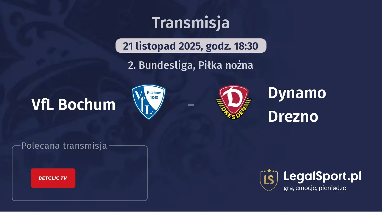 VfL Bochum - Dynamo Drezno Transmisje