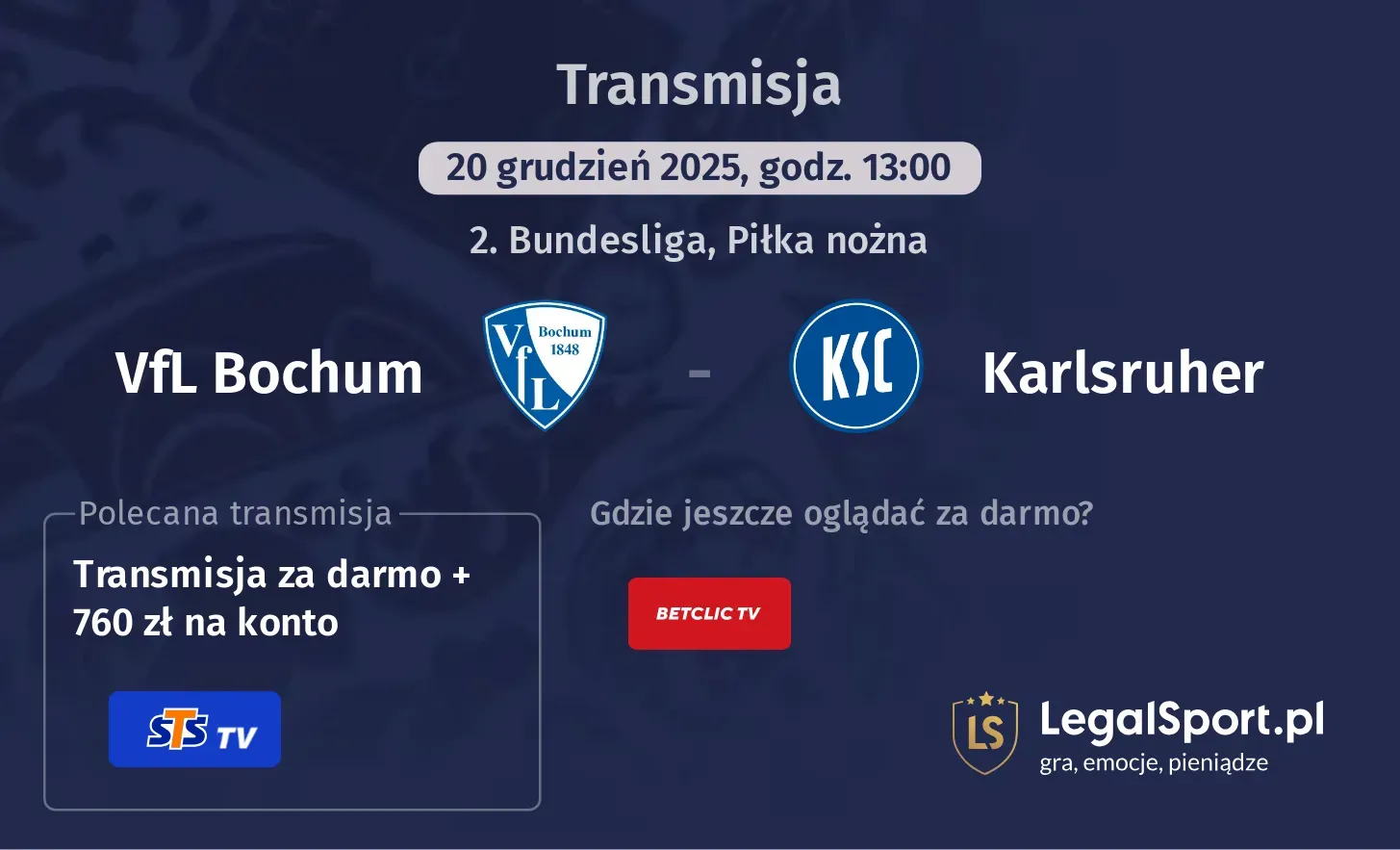 VfL Bochum - Karlsruher Transmisje