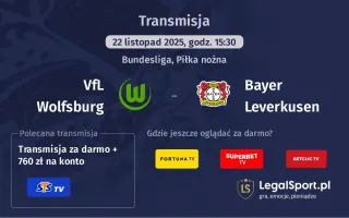 VfL Wolfsburg - Bayer Leverkusen gdzie oglądać? (22.11)