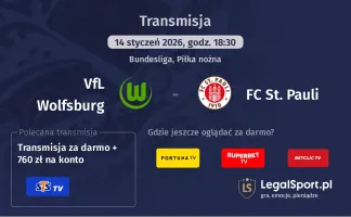 VfL Wolfsburg - FC St. Pauli gdzie oglądać? (14.01)