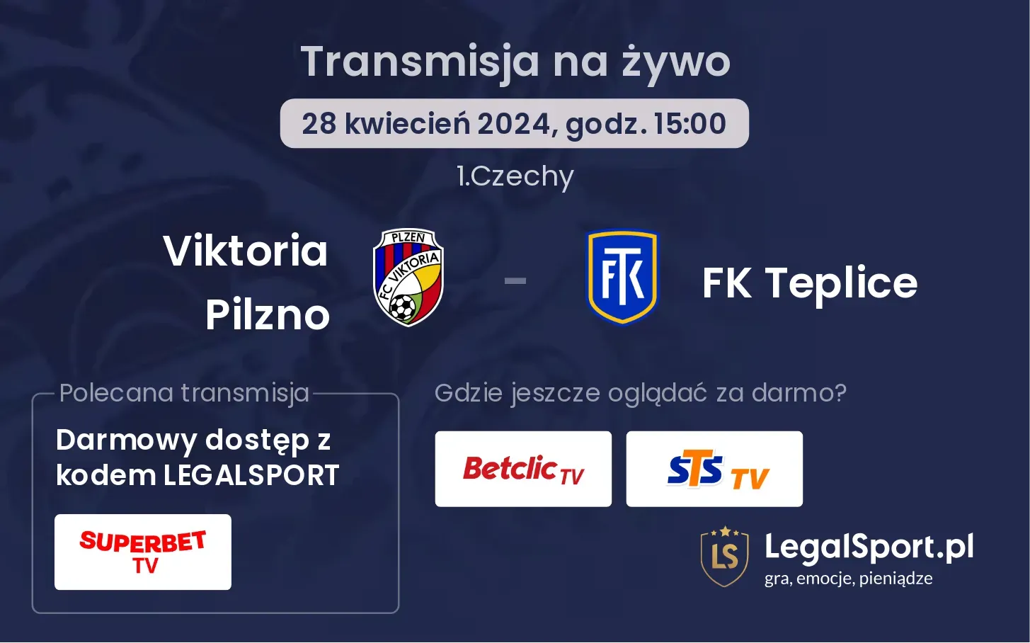 Viktoria Pilzno - FK Teplice transmisja na żywo