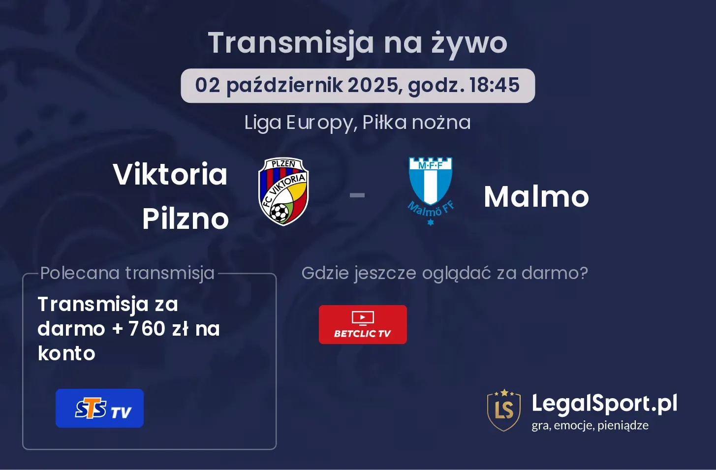 Viktoria Pilzno - Malmo transmisja na żywo