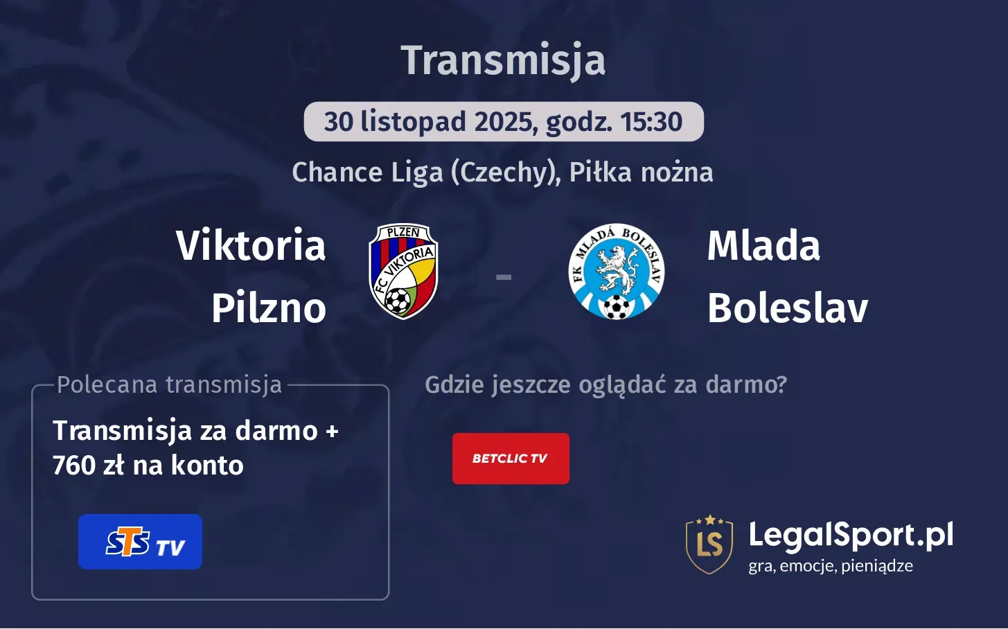 Viktoria Pilzno - Mlada Boleslav Transmisje