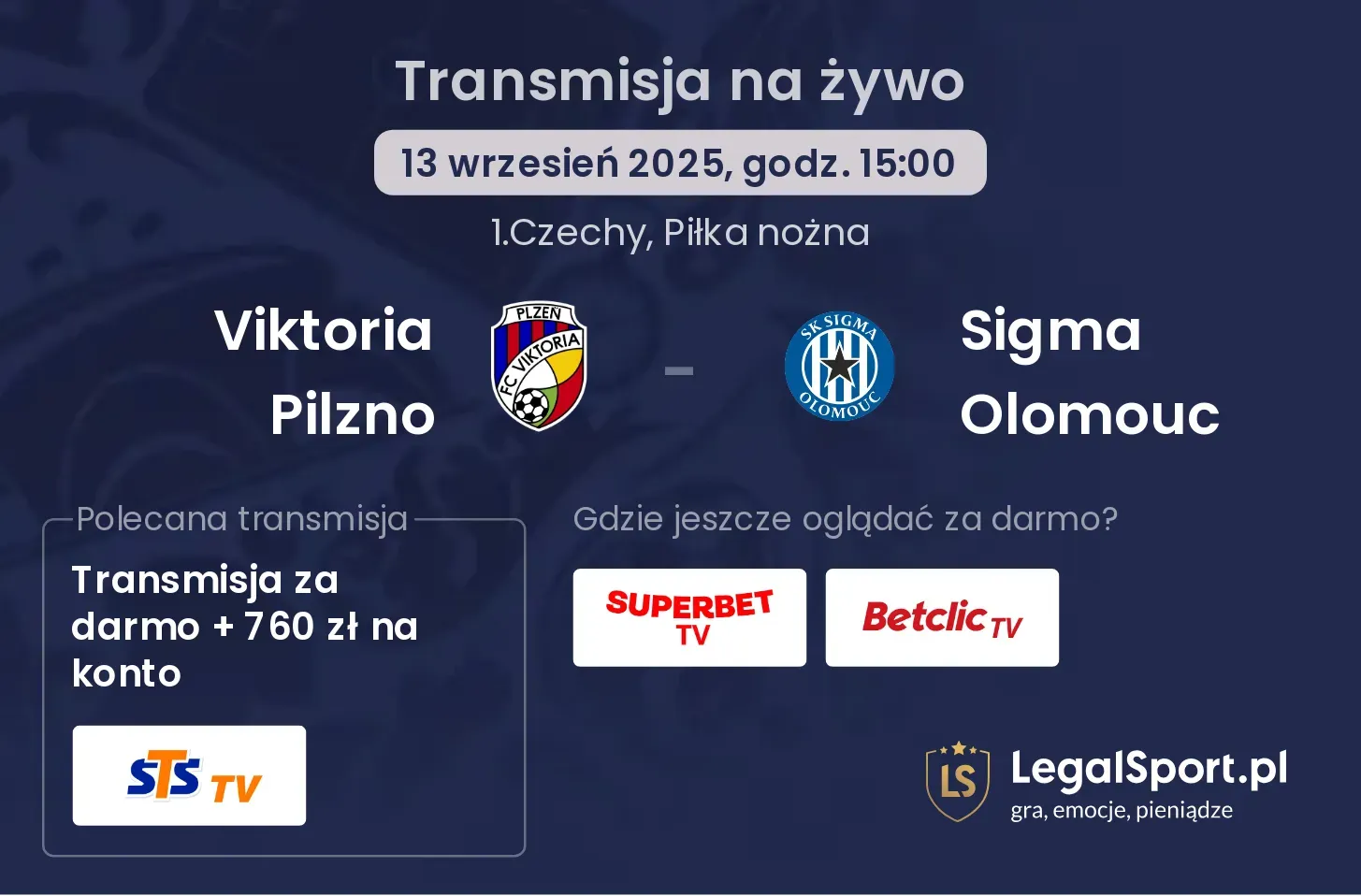 Viktoria Pilzno - Sigma Olomouc gdzie oglądać?
