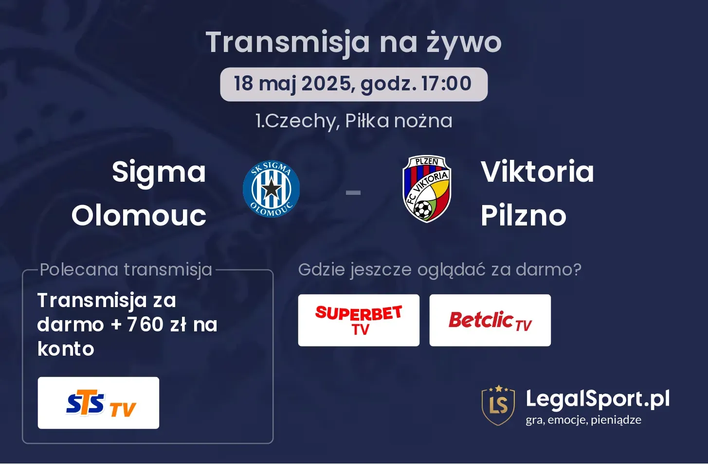 Sigma Olomouc - Viktoria Pilzno gdzie oglądać?