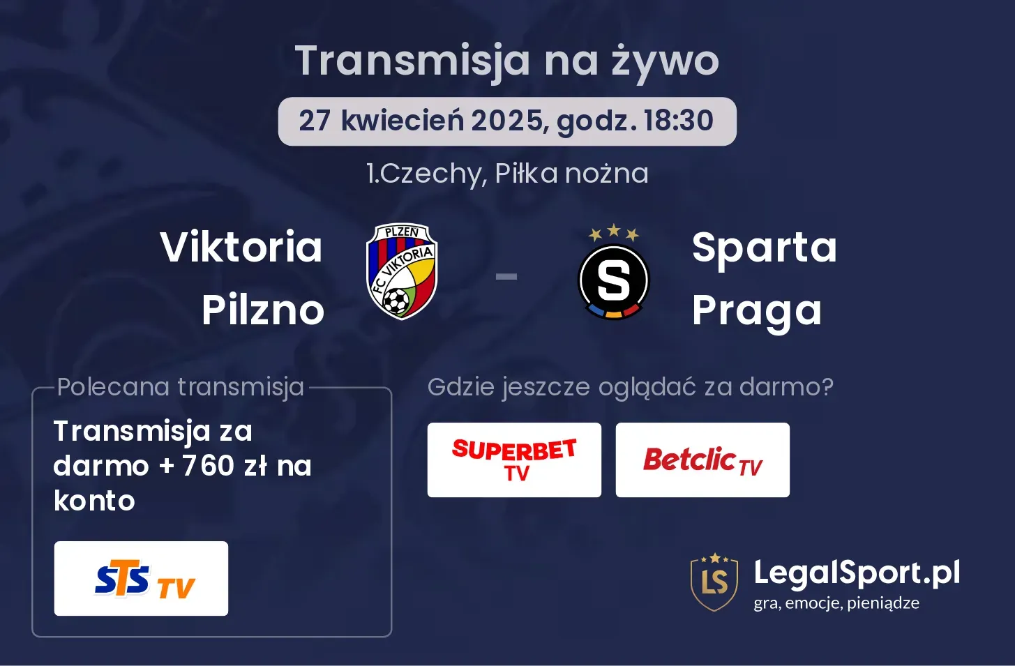 Viktoria Pilzno - Sparta Praga gdzie oglądać?