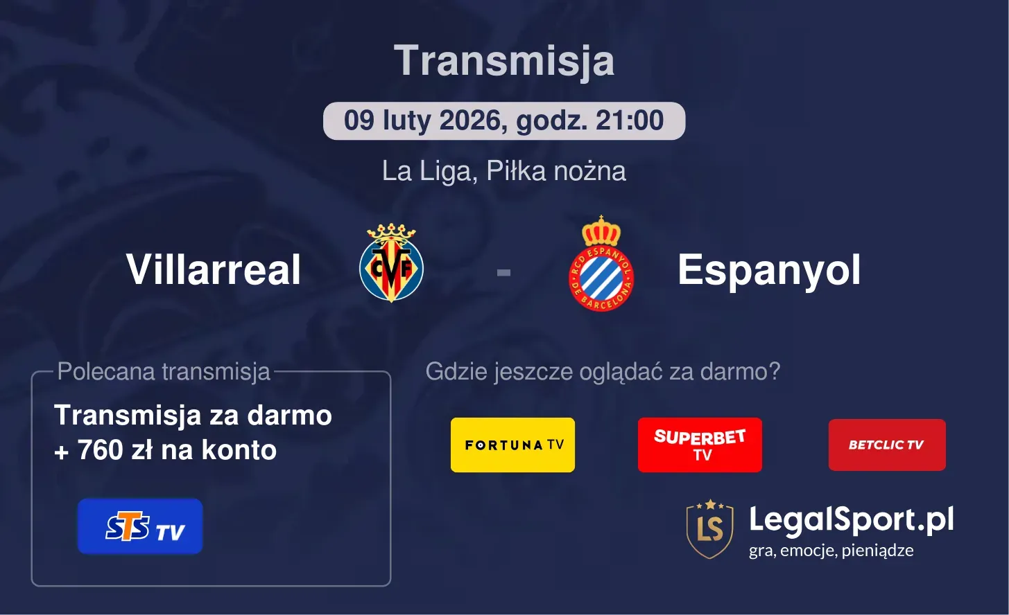 Villarreal - Espanyol Transmisje