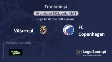 Villarreal - FC Copenhagen gdzie oglądać? (10.12)
