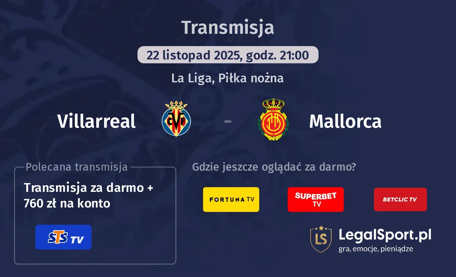 Villarreal - Mallorca Transmisje
