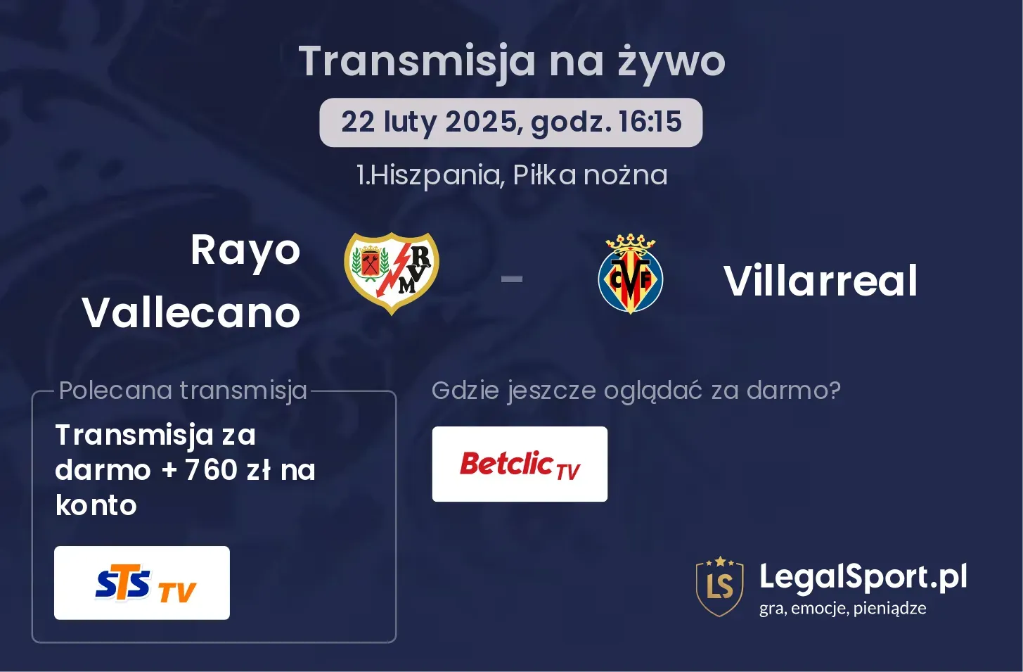 Rayo Vallecano - Villarreal gdzie oglądać transmisję?