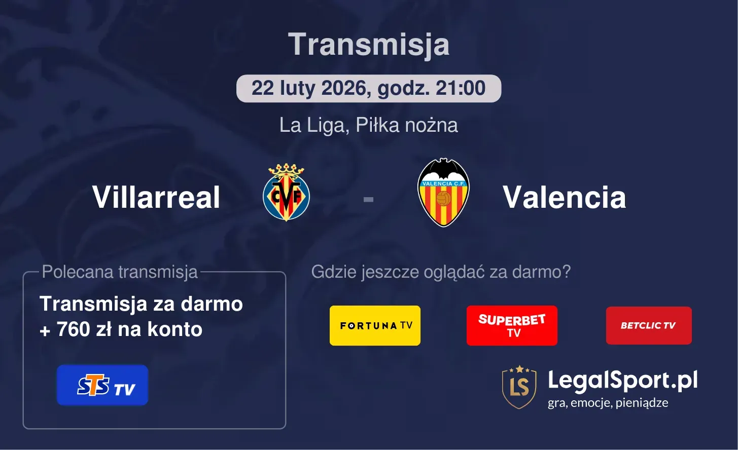 Villarreal - Valencia Transmisje