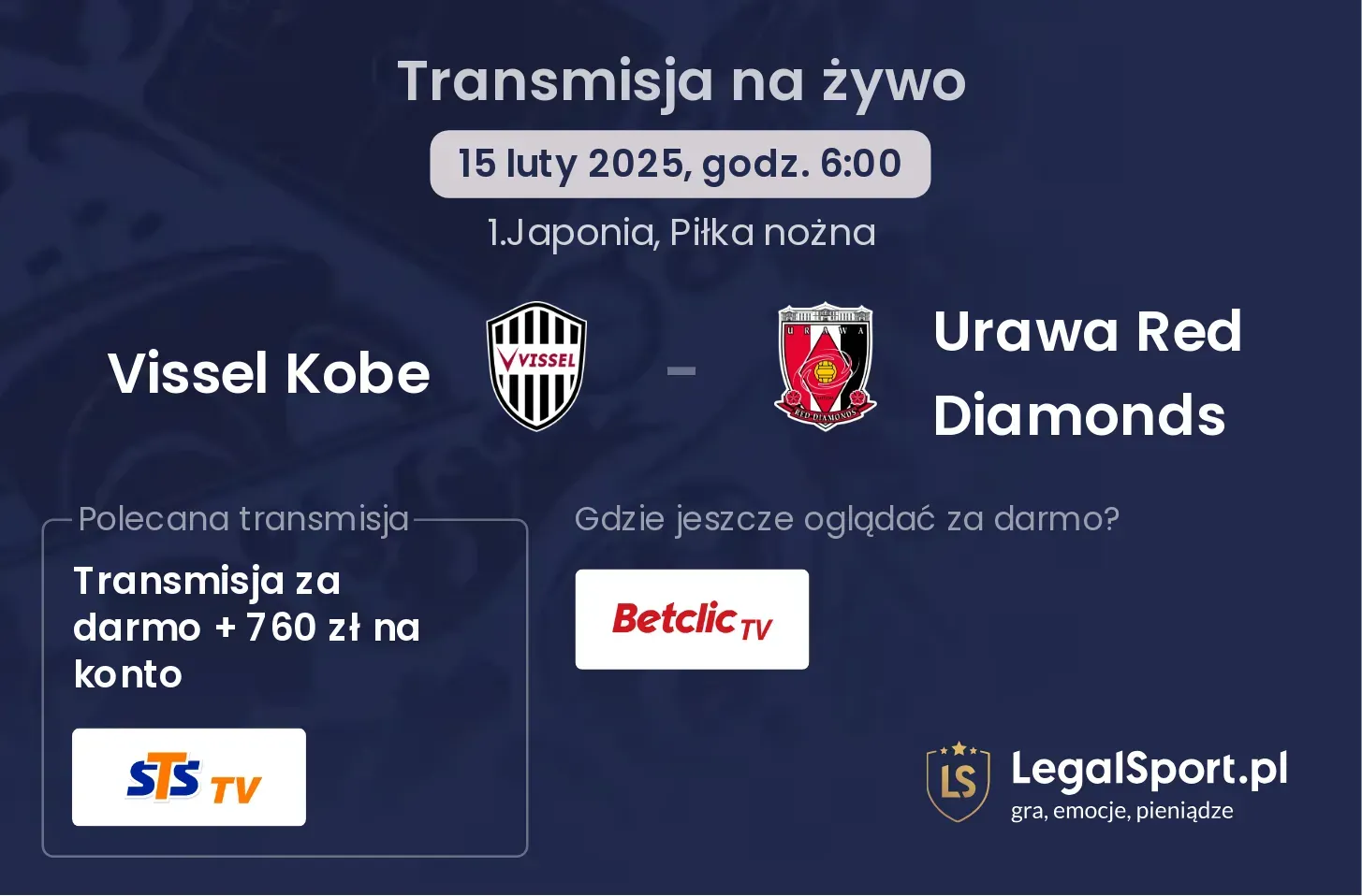 Vissel Kobe - Urawa Red Diamonds gdzie oglądać?