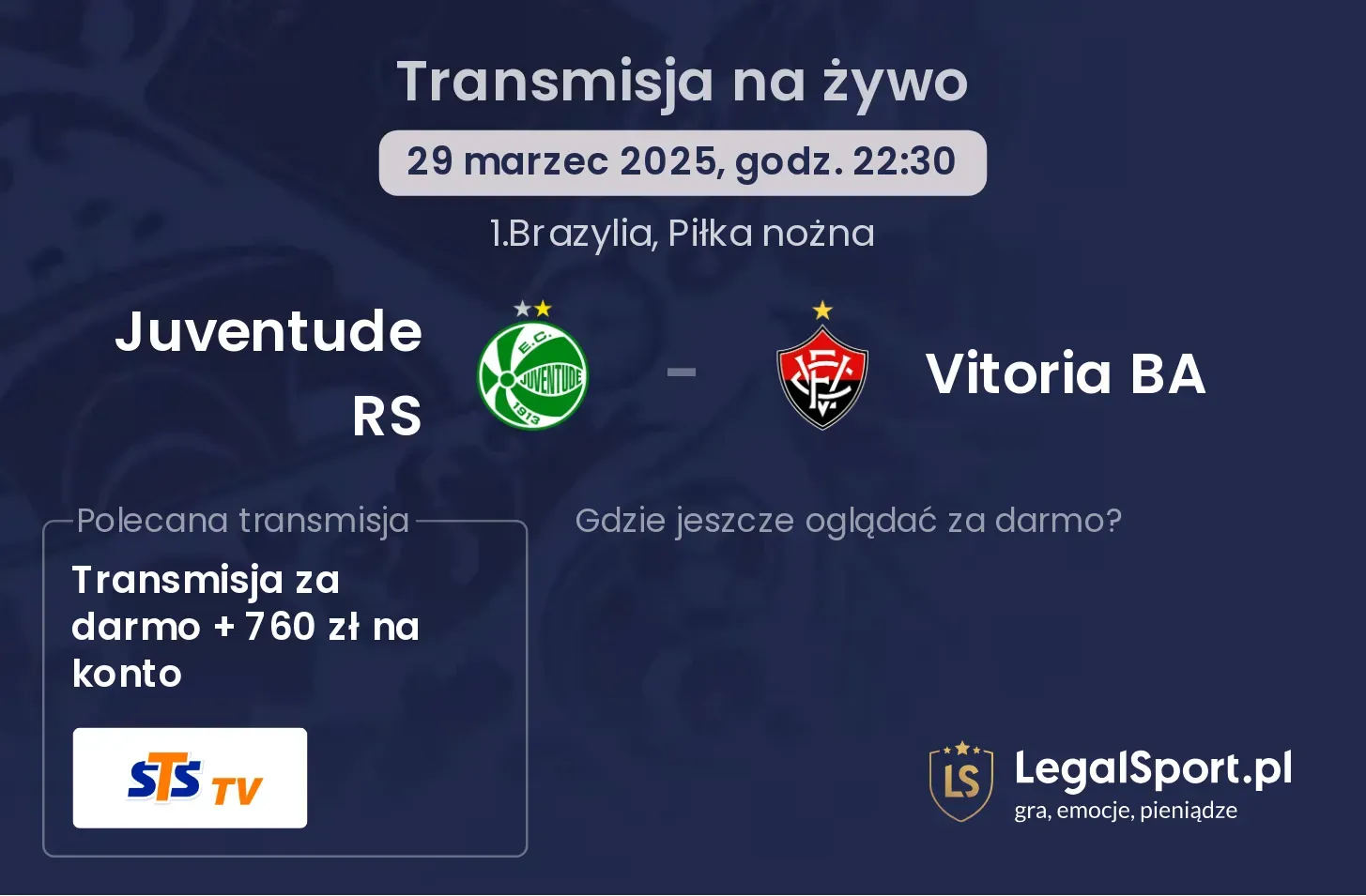 Juventude RS - Vitoria BA gdzie oglądać?