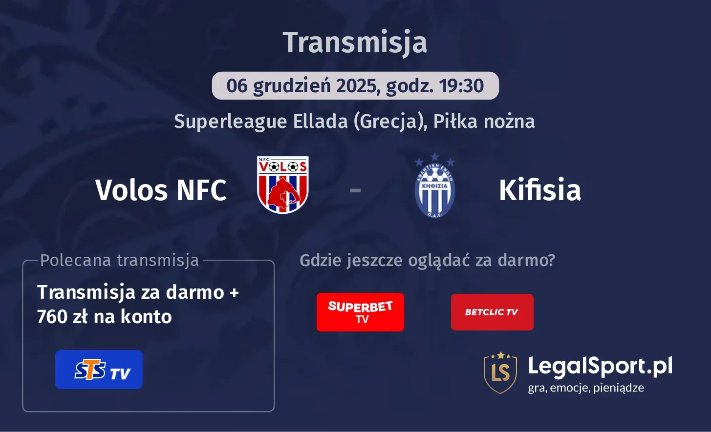 Volos NFC - Kifisia Transmisje