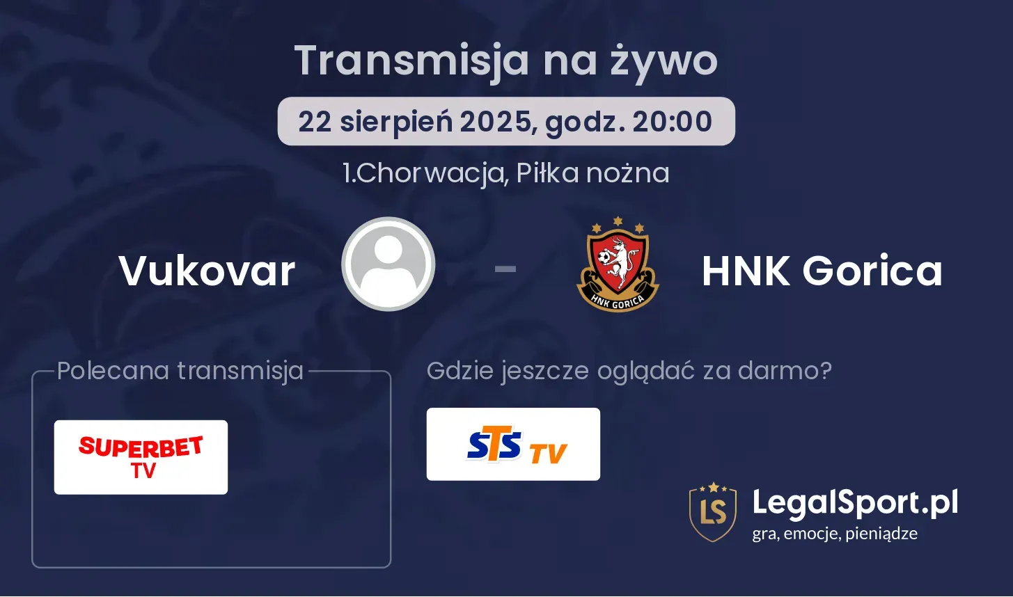 Vukovar - HNK Gorica transmisja na żywo