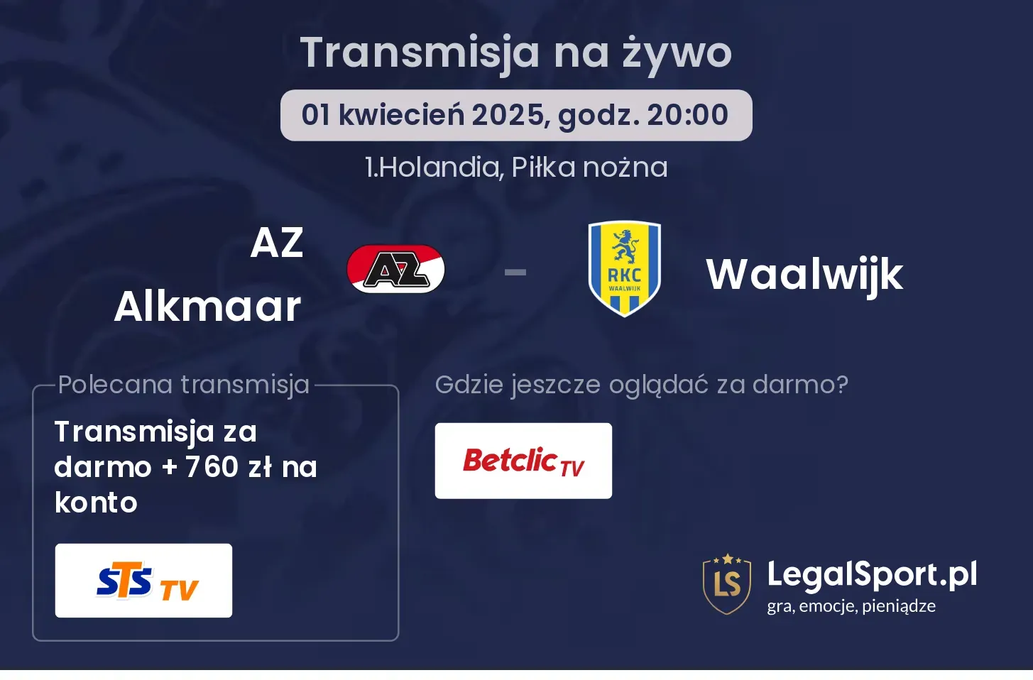 AZ Alkmaar - Waalwijk gdzie oglądać?
