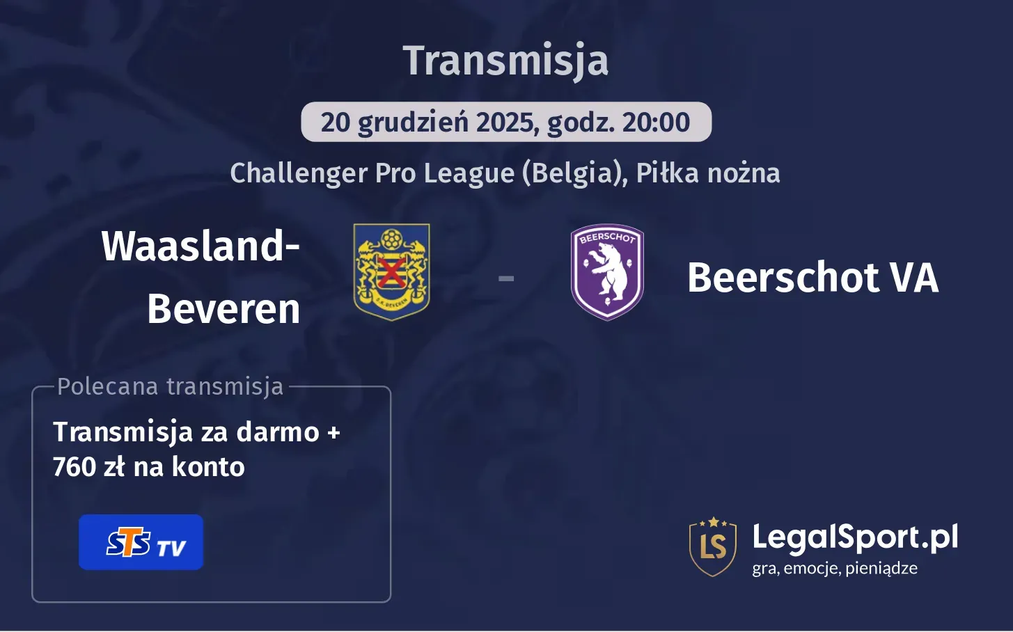 Waasland-Beveren - Beerschot VA Transmisje