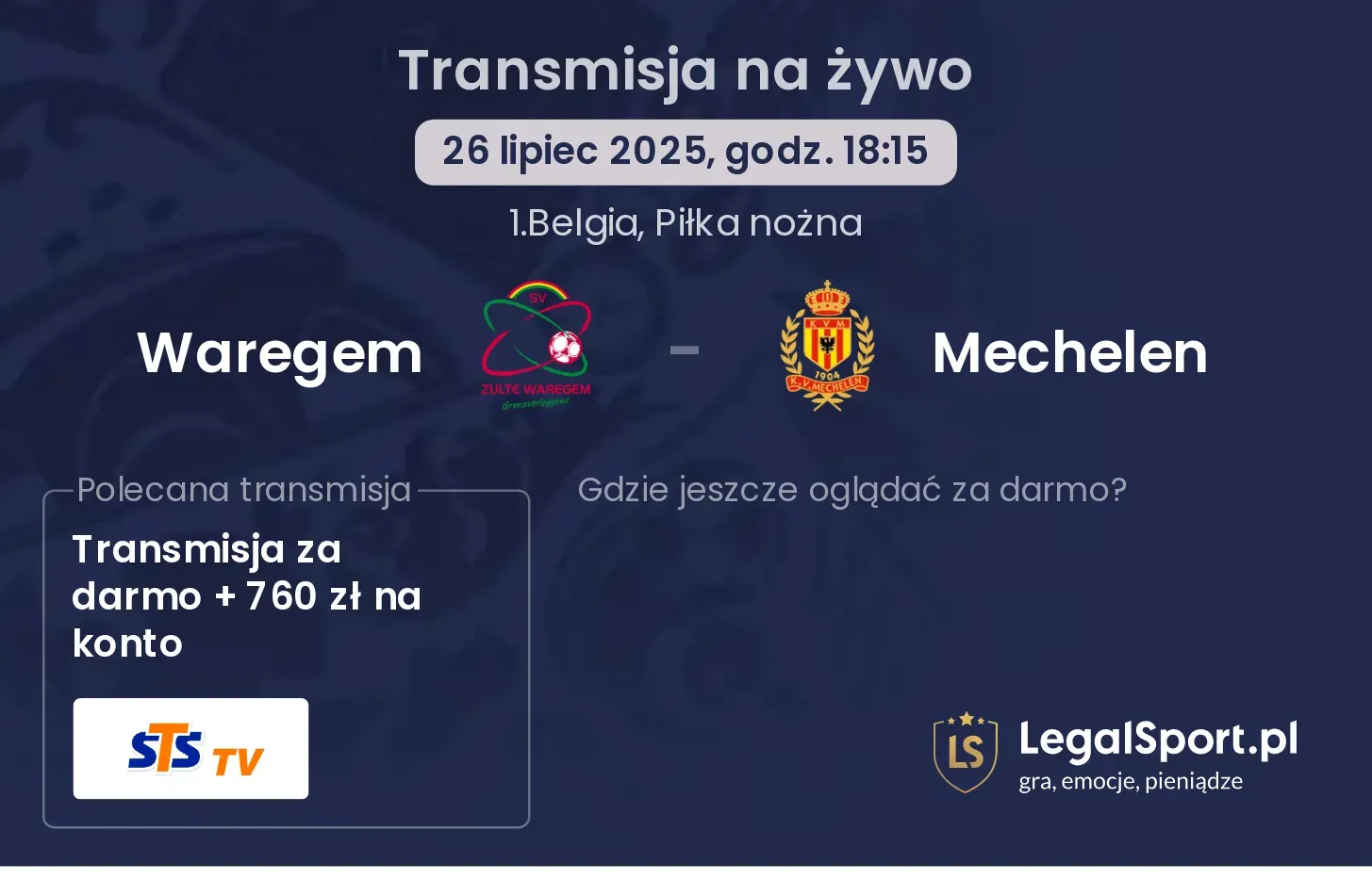 Waregem - Mechelen gdzie oglądać?