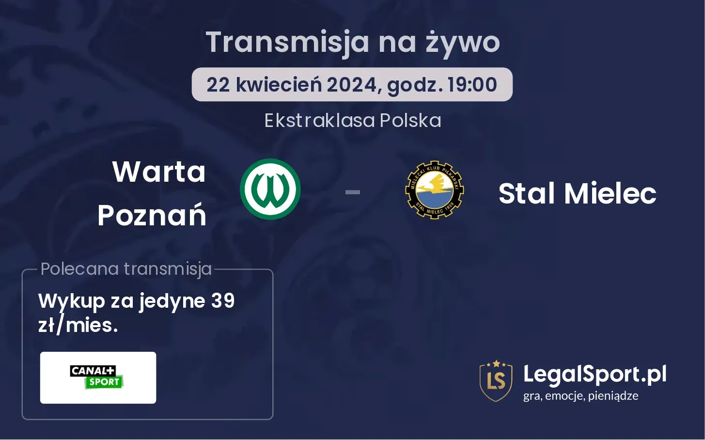 Warta Poznań - Stal Mielec transmisja na żywo