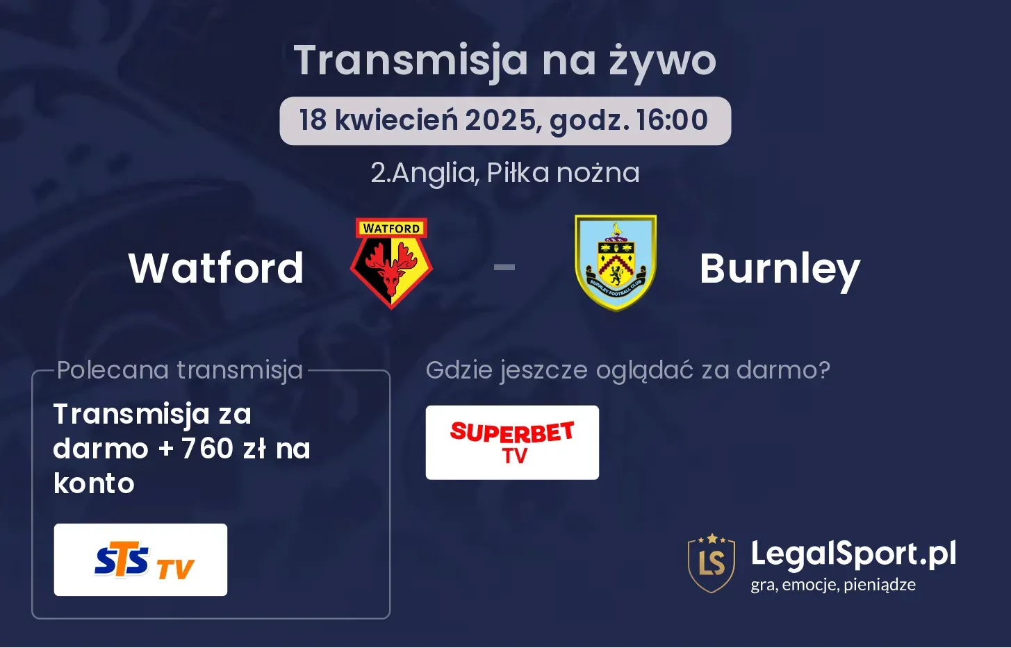 Watford - Burnley transmisja na żywo