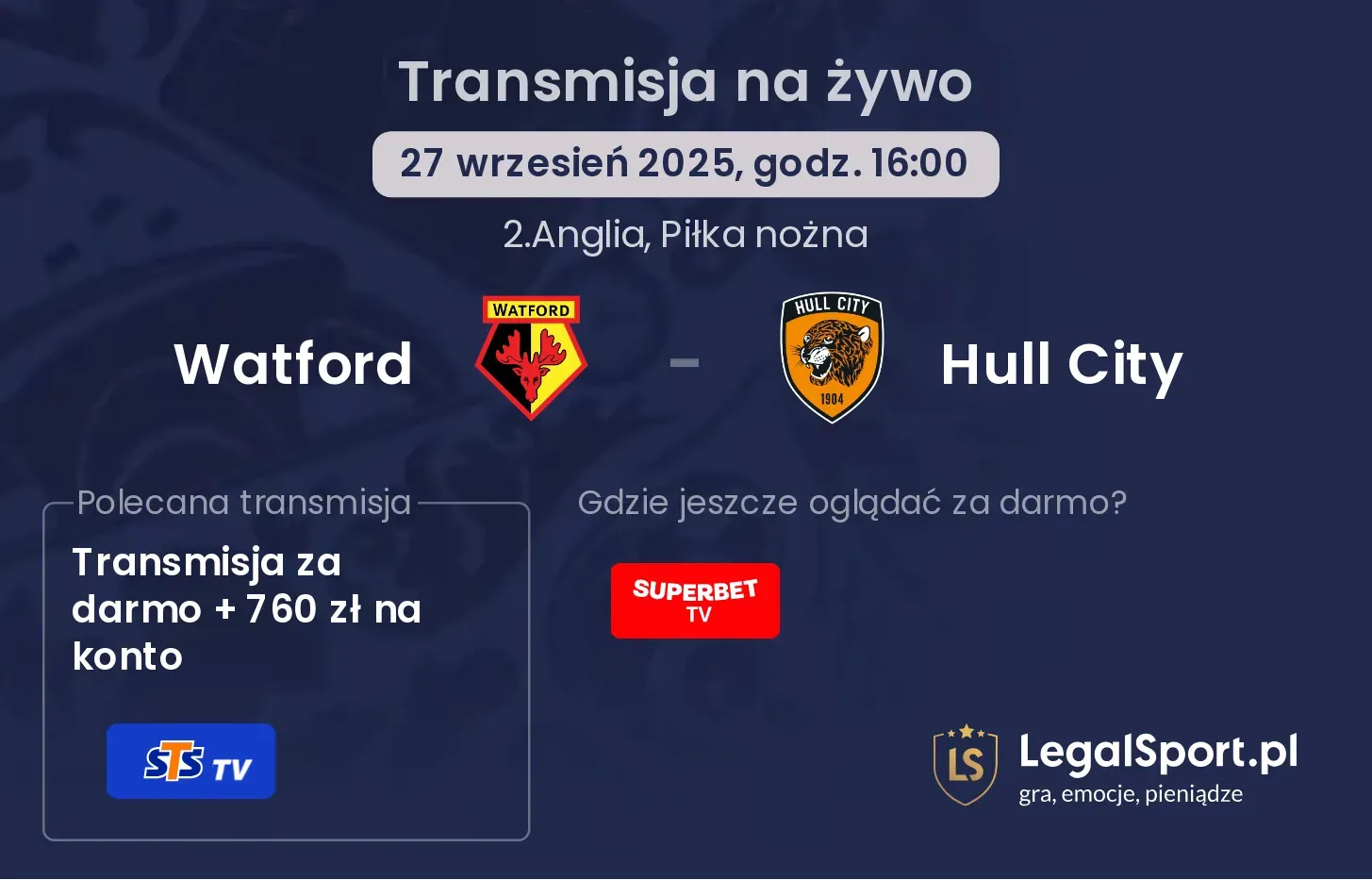 Watford - Hull City gdzie oglądać?