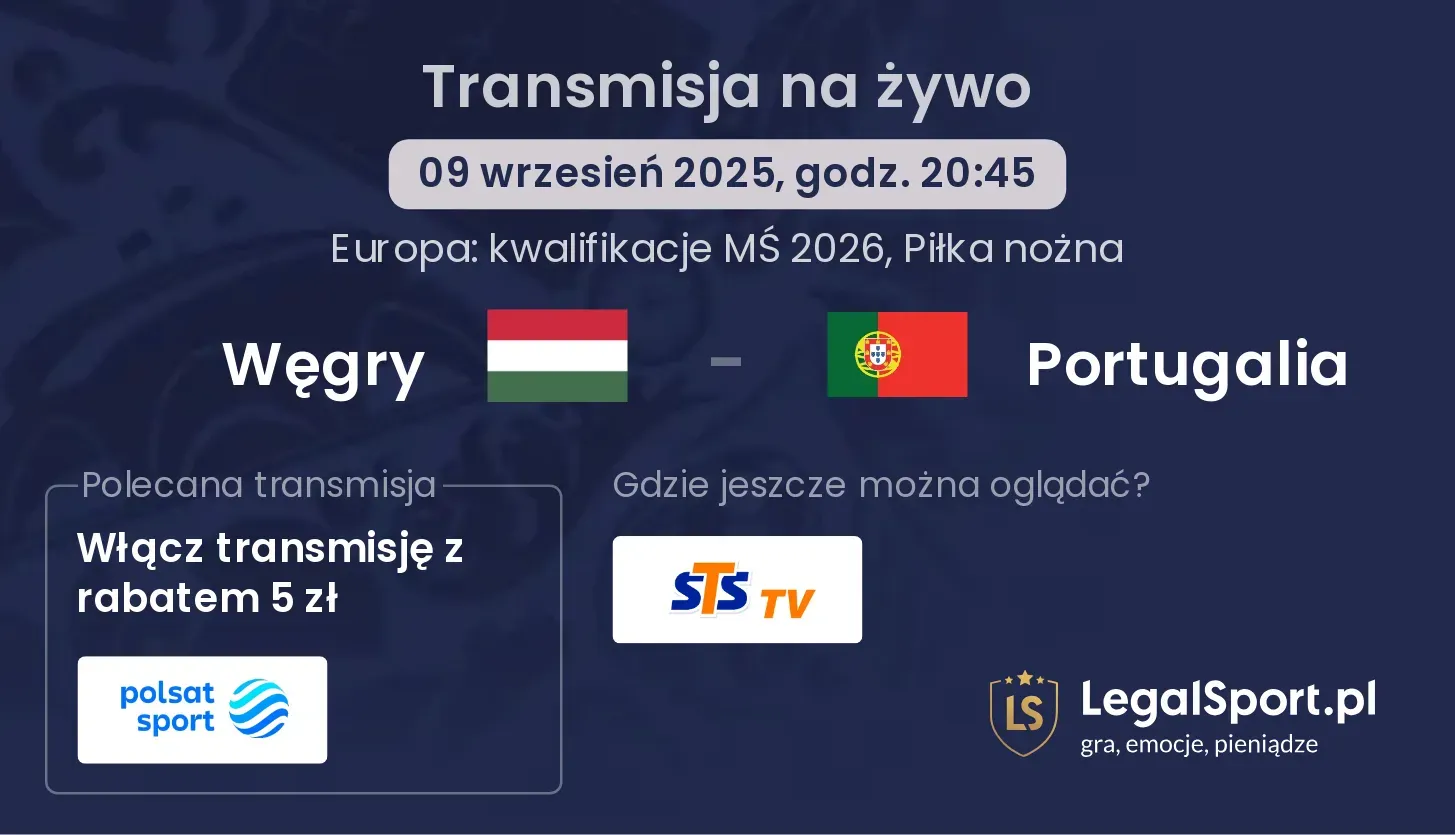 Węgry - Portugalia transmisja na żywo