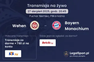 Wehen - Bayern Monachium gdzie oglądać?
