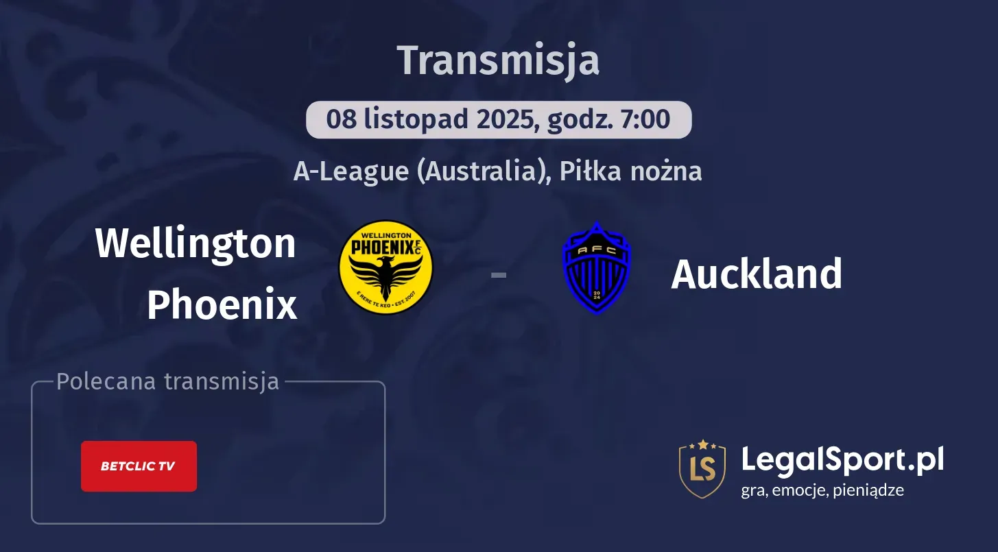 Wellington Phoenix - Auckland Transmisje
