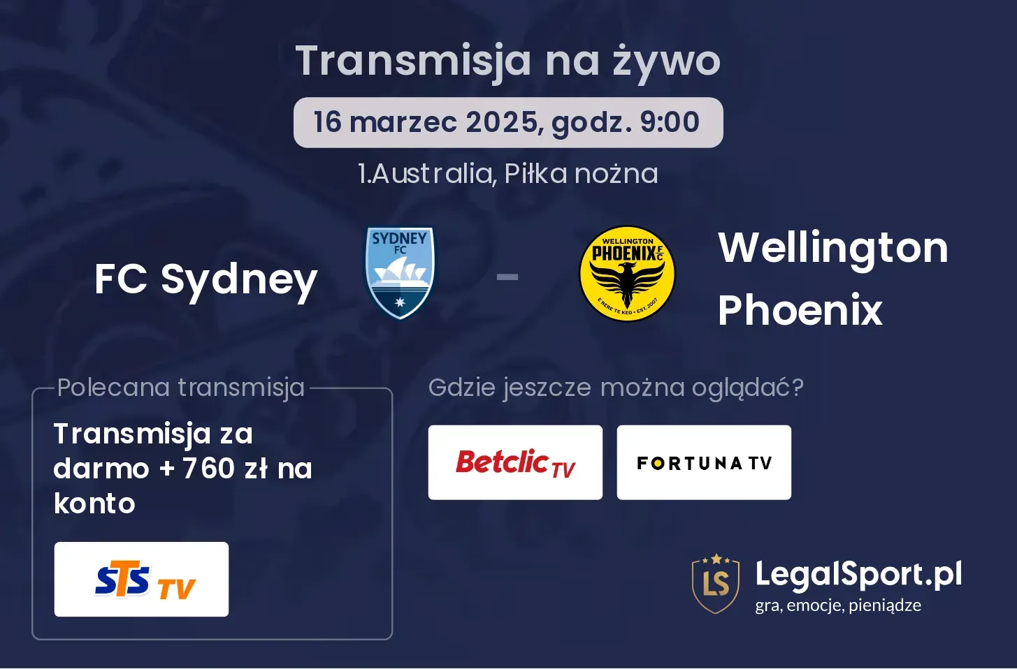 FC Sydney - Wellington Phoenix gdzie oglądać transmisję?
