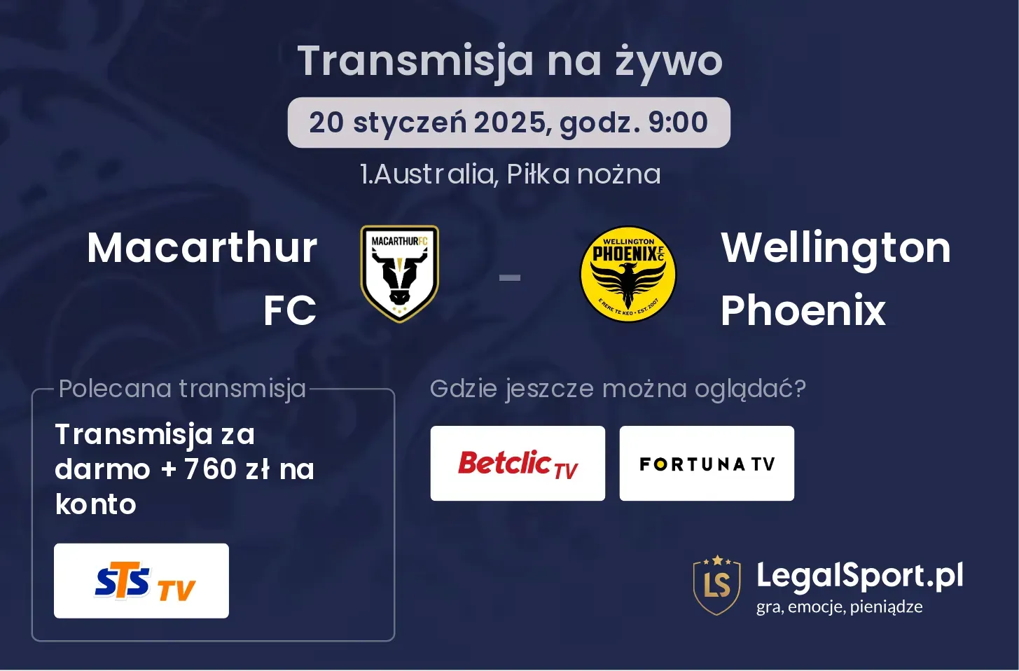 Macarthur FC - Wellington Phoenix gdzie oglądać transmisję?